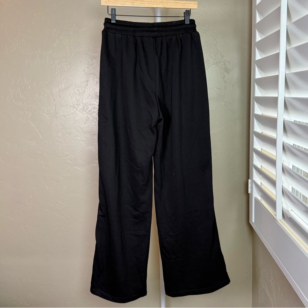 Commense Side Stripe Wide-Leg Sweatpants Medium Track Pants Joggers Black BNWT - Picture 6 of 9